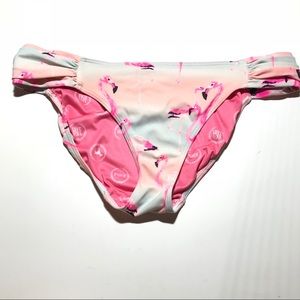 PINK by VS pink flamingo swim bikini bottom size M